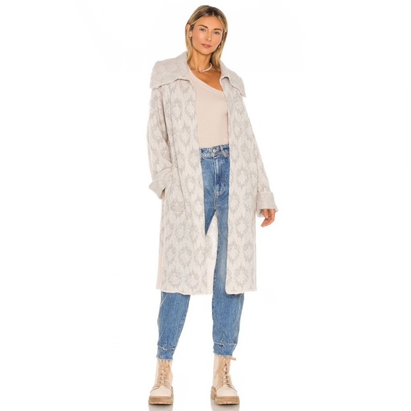 NEW Free People Like a Diamond Sweater Coat in Icy Diamonds Combo in Medium - Picture 5 of 16